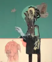 Bastiaan van Stenis, Fly us to the Moon, mixed media on canvas