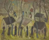 Frans Claerhout, Figures and Buildings in a Forest