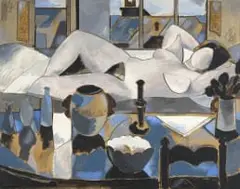 Jean-Louis Dulaar, Le Grand Nu, mixed media on board