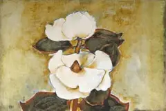 Magnolias by Michael Heyns, oil on canvas, sold Aug 2022
