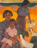 Marena (Kaffie) Pretorius, Women and Goats, oil on canvas