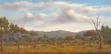 Simon Moroke Lekgetho, Bushveld Landscape, oil on canvas laid down on board