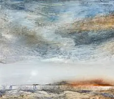 Lynette ten Krooden, Landscape with expansive sky and motorway, oil on canvas