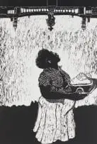 Senzo Shabangu, Pap and Parliament, linocut on paper