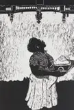 Senzo Shabangu, Pap and Parliament, linocut on paper
