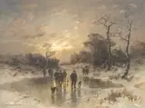 Desire Thomassin, Winter Hunting Party, oil on panel