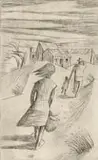 Peter Clarke, Wind op die Duine, etching on paper