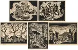 Gregoire Boonzaier, Linocuts, five, linocut on paper