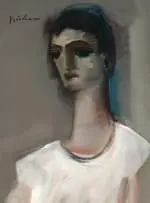 Carl Büchner, Youth, oil on paper