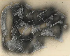Abstract Composition by Christo Coetzee, mixed media on paper, offered Aug 2022