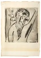 Albert Adams, Self Portrait, etching on paper