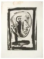 Albert Adams, Portrait, etching on paper
