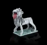 Nico Masemola, A Grey and Black-glazed Medici Lion, glazed earthenware