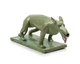Nico Masemola, Fierce Green-glazed Dog, glazed earthenware