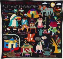 Mapula Embroidery Project, Traditional Marriage Must Not Be Forgotten, embroidery on textile