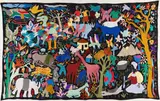Bongi Mabiya, Eagle in my Pot, embroidery on textile