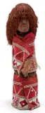 Johannes Maswanganyi, Sangoma Figure, mixed media with glass beads, thread, string, cowrie shells and textile on carved and painted wood