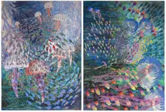 Catherine Paynter, Under the Sea I; Under the Sea II, two, acrylic on canvas