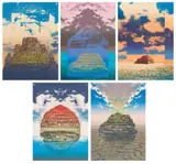 Helmut Starcke, Haystacks, five, colour screenprint on paper