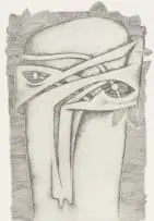 Wendy Vincent, Abstract Face, etching and aquatint on paper