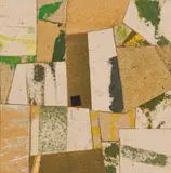 Stanley Pinker, Aerial Landscape, mixed media with collage on board