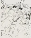 Edward Burra, Wednesday Night 1972, etching on paper