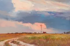 Windmill by Christopher Tugwell, oil on canvas laid down on board, sold Jul 2022