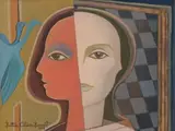 Two Faces by Bettie Cilliers-Barnard, oil on canvas, sold Jul 2022