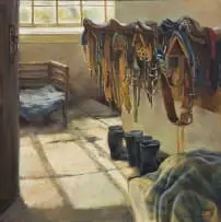 Mari Vermeulen-Breedt, Saddles, oil on canvas