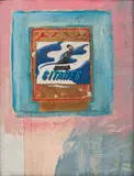 Wayne Barker, Gitanes Cigarette Packet, mixed media with oil on canvas
