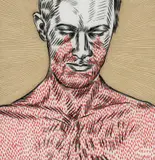 Conrad Botes, Weeping Zombie V, reverse glass painting