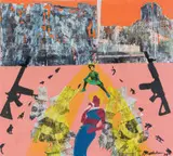 Malebona Maphutse, This Little Light of Mine, I'm Gonna Let It Shine, 2019, mixed media on unstretched canvas