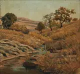 Erich Mayer, Stream, oil on board