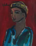 Portrait of a Man by Carl Büchner, oil on canvas laid down on board, sold Jul 2022