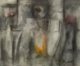 Figure by Carl Büchner, oil on board, offered Jul 2022
