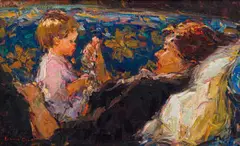 Adriaan Boshoff, Mother and Child, oil on canvas laid down on board