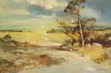Christopher Tugwell, Landscape with Gravel Road and Tall Tree