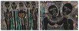 David Phoshoko, Man of the Choice; Two Friends, two, linocut on paper