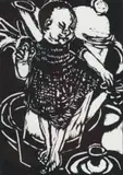 Elza Botha, Hop Jannetjie Janse, linocut on paper