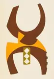 Hannes Harrs, Abstract Composition in Orange and Brown, colour screenprint on paper