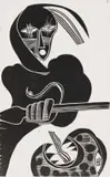 Shaka Kills the Leopard by Cecil Skotnes, colour woodcut on paper, offered Jul 2022