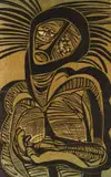 Lieutenant King Bears Knickknacks to Shaka by Cecil Skotnes, colour woodcut on paper, offered Jul 2022