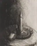 Oscar Dlamini, Candle, etching on paper