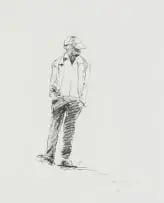 Man by Nelson Makamo, pencil on paper, sold Jul 2022