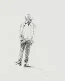 Nelson Makamo, Man, pencil on paper
