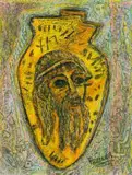 Alexis Preller, Sea Amphora, wax crayon and pencil on paper laid down on card