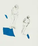 Nelson Makamo, Two Figures, pen and ink on paper