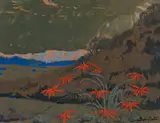 Sydney Carter, Landscape with Red Flowers