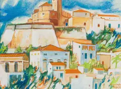 Anna Vorster, Ibiza Citadel, watercolour on paper