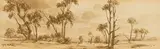 Otto Klar, Landscape with Trees, conté on paper